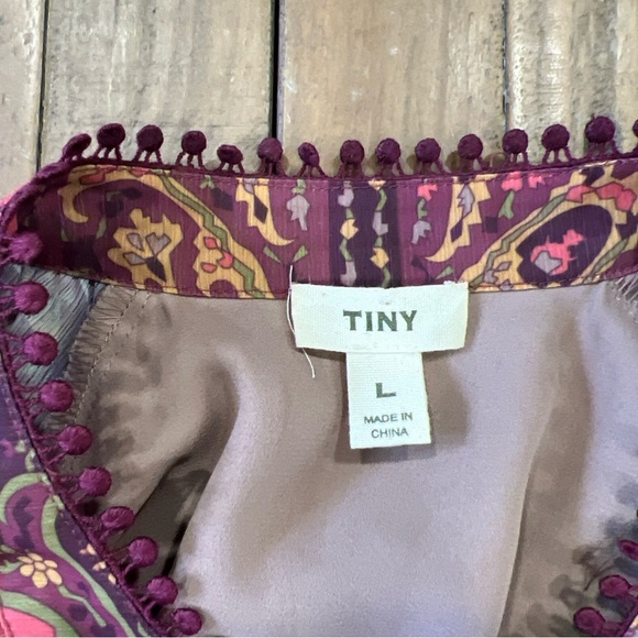 Anthropologie Tiny Odetta Dress Women’s Large Paisley Bohemian Wrap Tie Waist - Picture 6 of 13